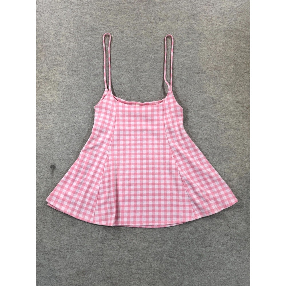 Chocolate Mini Dress Womens Large Pink Gingham Sleeveless Casual Spaghetti Strap